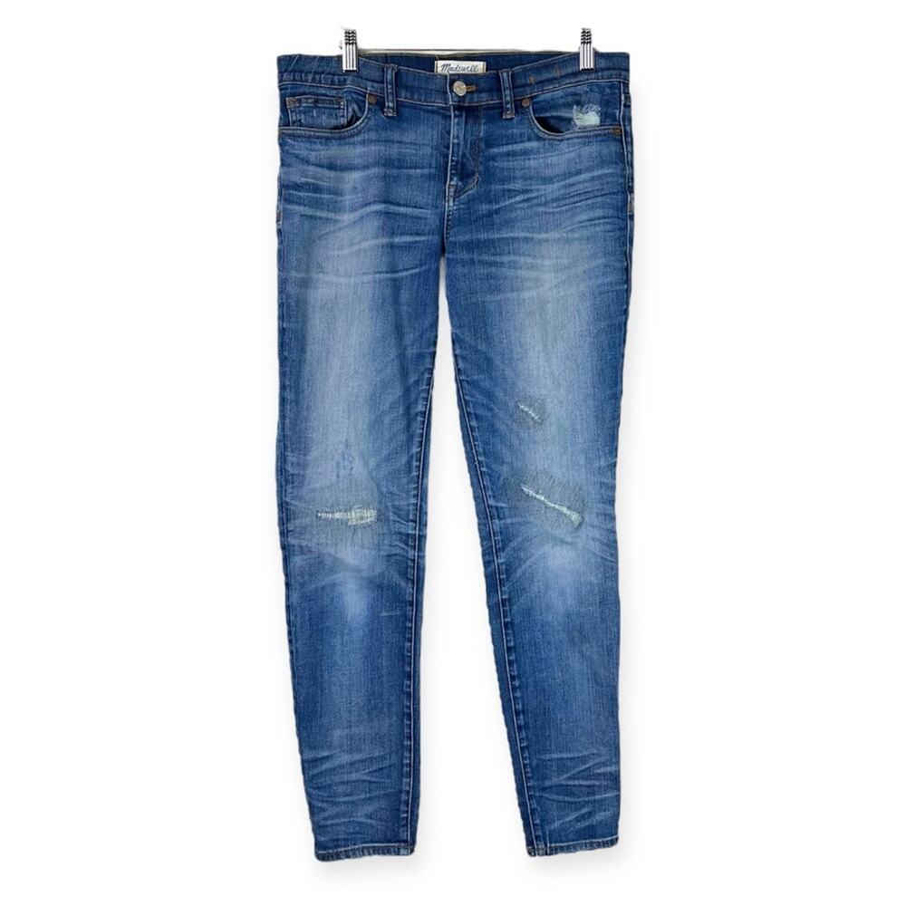 Madewell Skinny Ankle Jeans Mid Rise Medium Wash Distressed Women’s Size 29